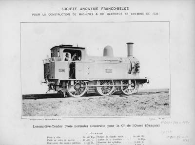 <b>Locomotive-tender (voie normale)</b><br>construite pour la Compagnie de l'Ouest (français)